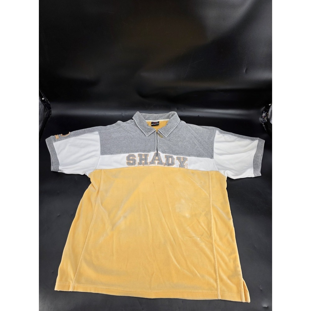 VTG Y2K‎ Shady LTD. Polo Quarter Zip Colorblock Sweatshirt Men's Size 2XL